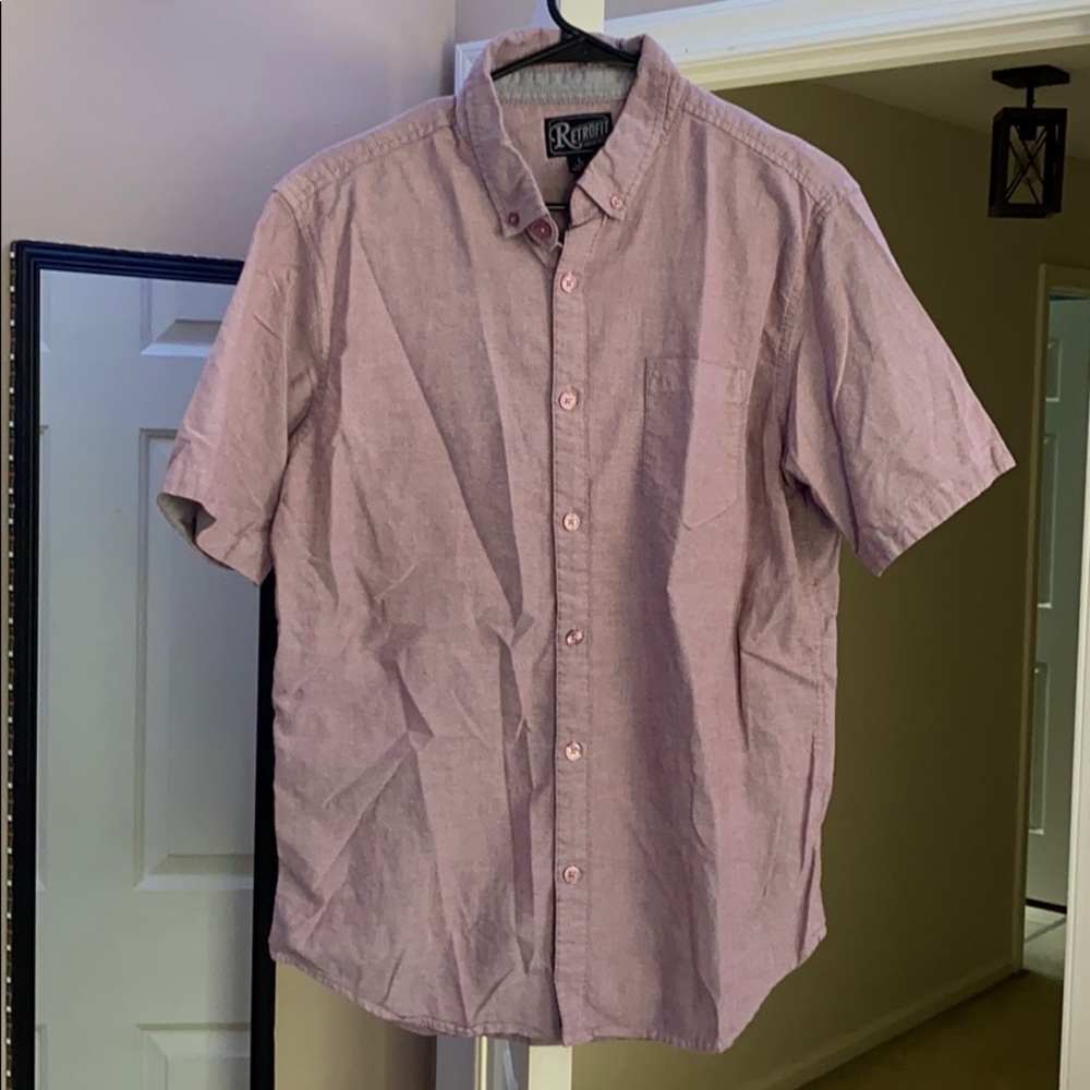 Retrofit Pink/Light Red Button Up